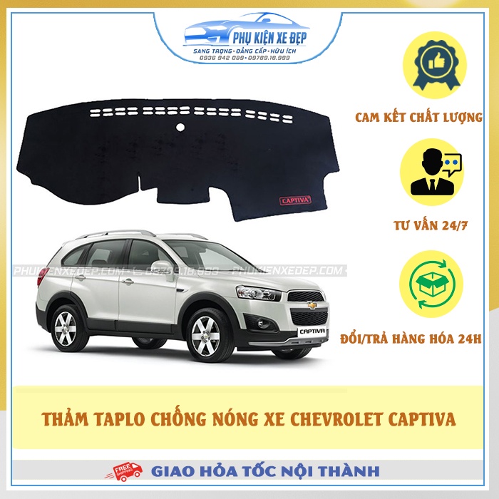 Thảm taplo ô tô lông cừu HÀNG LOẠI I xe Chevrolet Captiva 2007 - 2019  chống nóng có 3 lớp chống Trượt