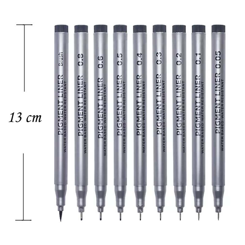 Bút Mực Không Thấm Nước Cỡ Ngòi 0.05 mm/0.1mm/0.2mm/0.3mm/0.4mm/0.5mm//0.6mm/0.8mm/brush