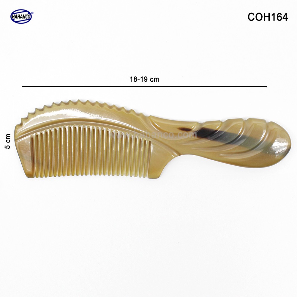 Lược sừng cao cấp mẫu 2019 (Size: L - 18cm) xuất Nhật đẹp hoàn hảo -COH164- Horn Comb of HAHANCO