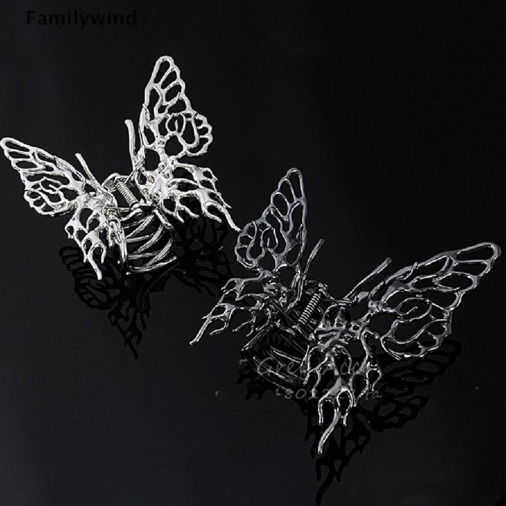 Kẹp Tóc Càng Cua Họa Tiết Hoa Hồng / Hình Học Màu Bạc Sáng