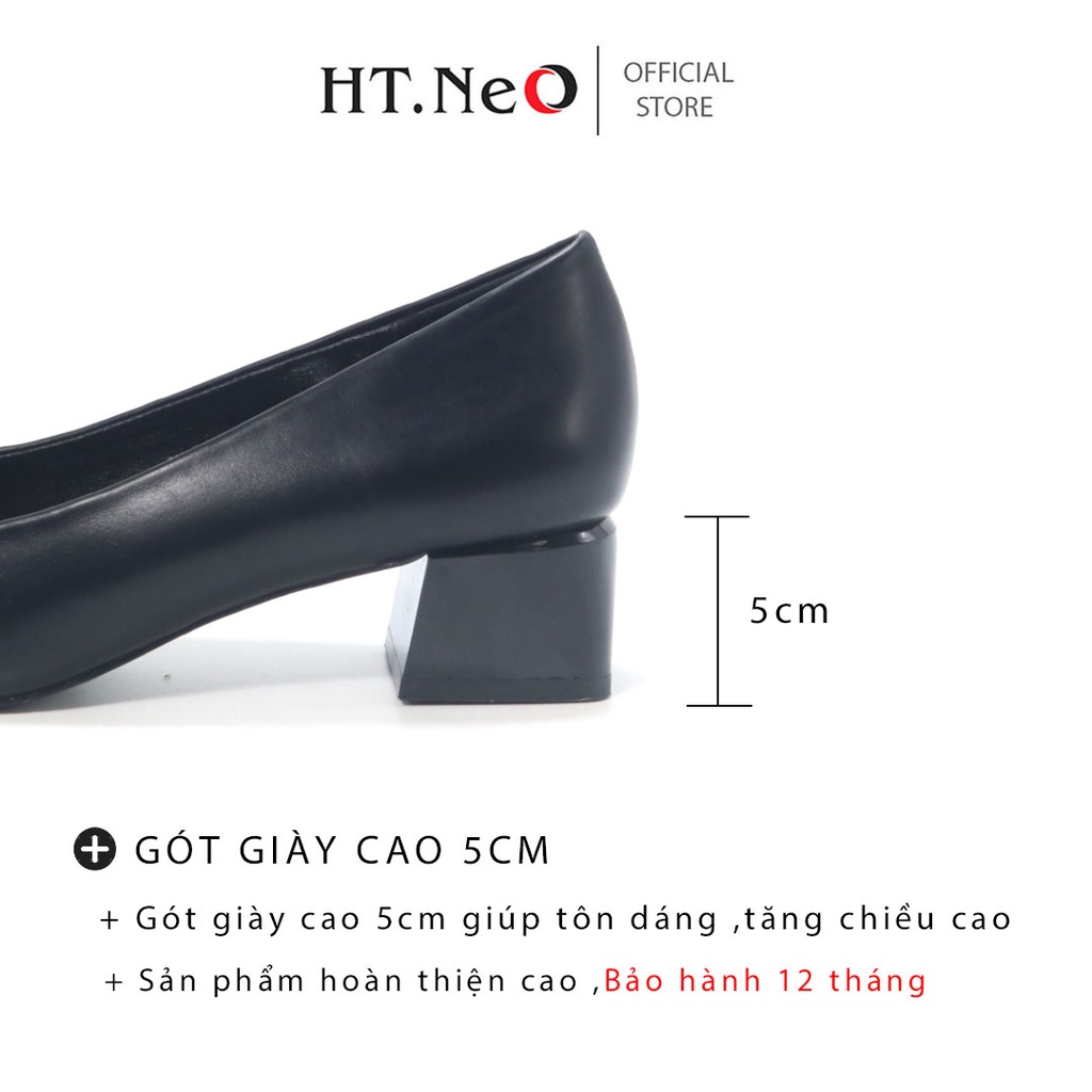 Giày cao gót nữ - Giày da nữ HT.NEO da bò thật êm mềm ,gót vuông cao đến 5cm ,kiểu dáng sang trọng ,thanh lịch GC01