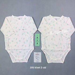 Nous Set 2 bộ cài lệch liền đũng xô trắng nhánh cây NB