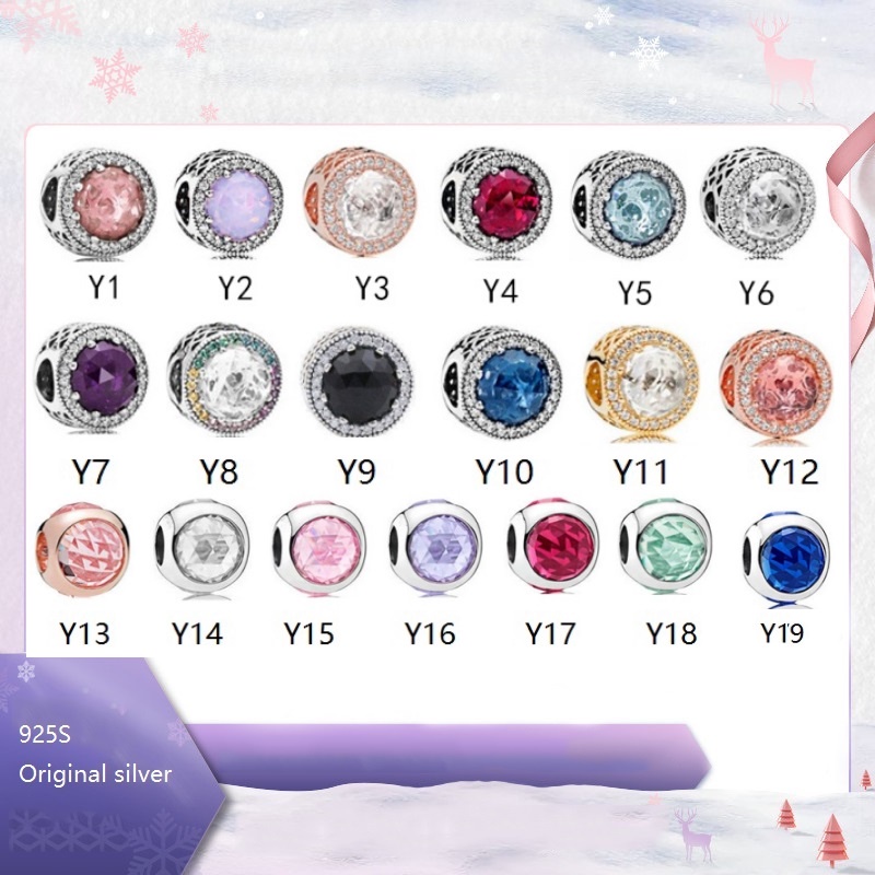 Vòng Tay Mạ Bạc 925 Đính Đá Murano Và Ba Viên Pha Lê Màu Xanh Dương Đậm / Tím Sáng Phù Hợp Cho Vòng
