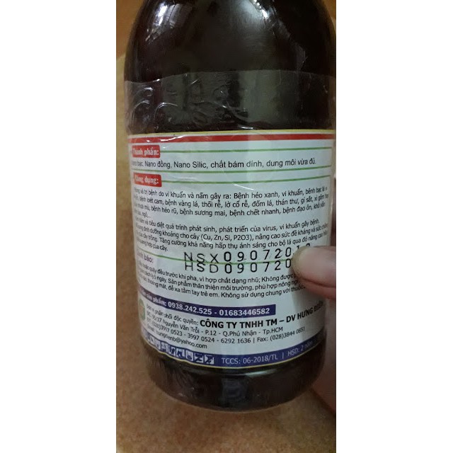 Hợp chất kháng khuẩn Nano (nano bạc nano đồng nano silic) 500ml - Chelate sinh học -TL