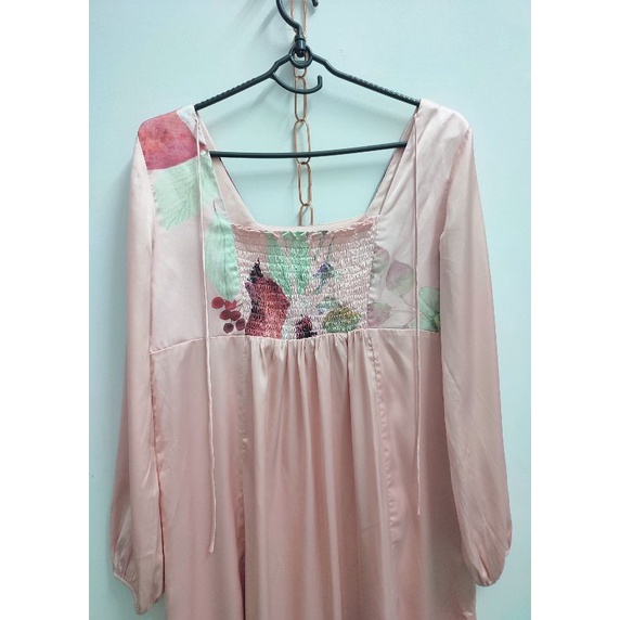 (2ndhand) Đầm ngủ midnight sleepwear màu hồng phấn tay dài
