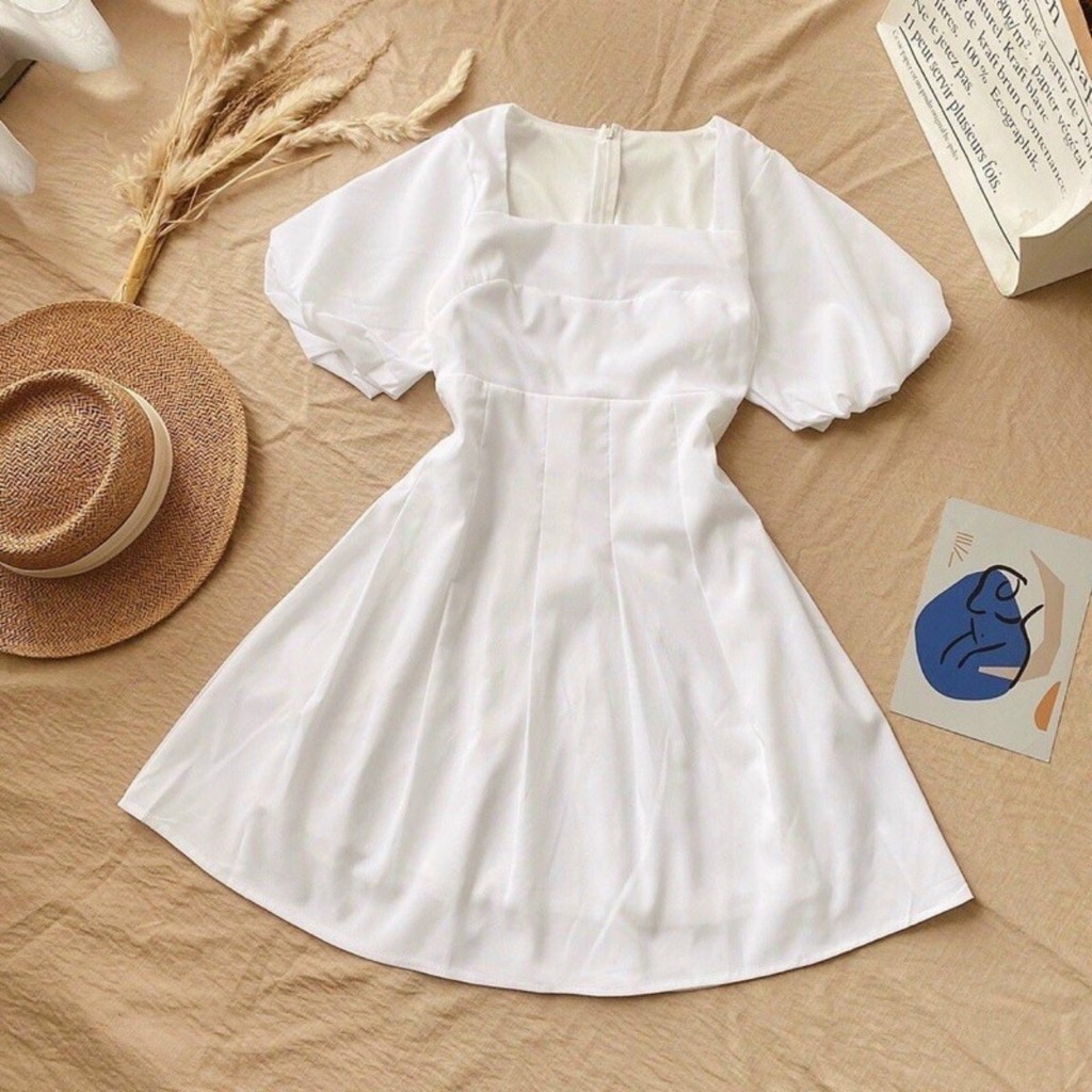 [Kèm feeback] Đầm dạo phố dáng xoè cổ vuông tay phồng sang trọng Jada Dress | BigBuy360 - bigbuy360.vn