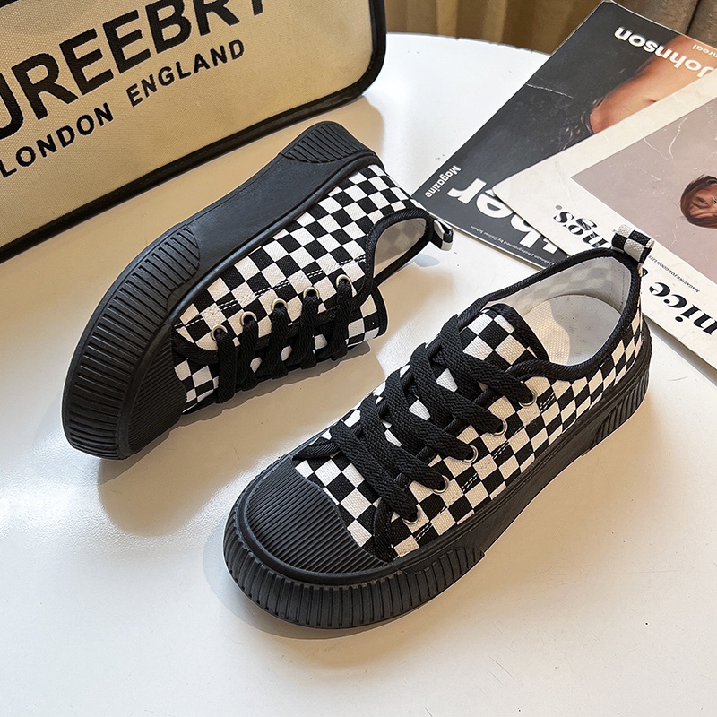 Giày thể thao vans caro💥 Giày thể thao nữ đi học sneaker, giay caro classic