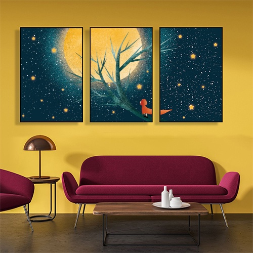 Tranh treo tường phòng ngủ, Tranh decor phòng ngủ chất liệu canvas có khung cao cấp, màu sắc nhẹ nhàng | MOD