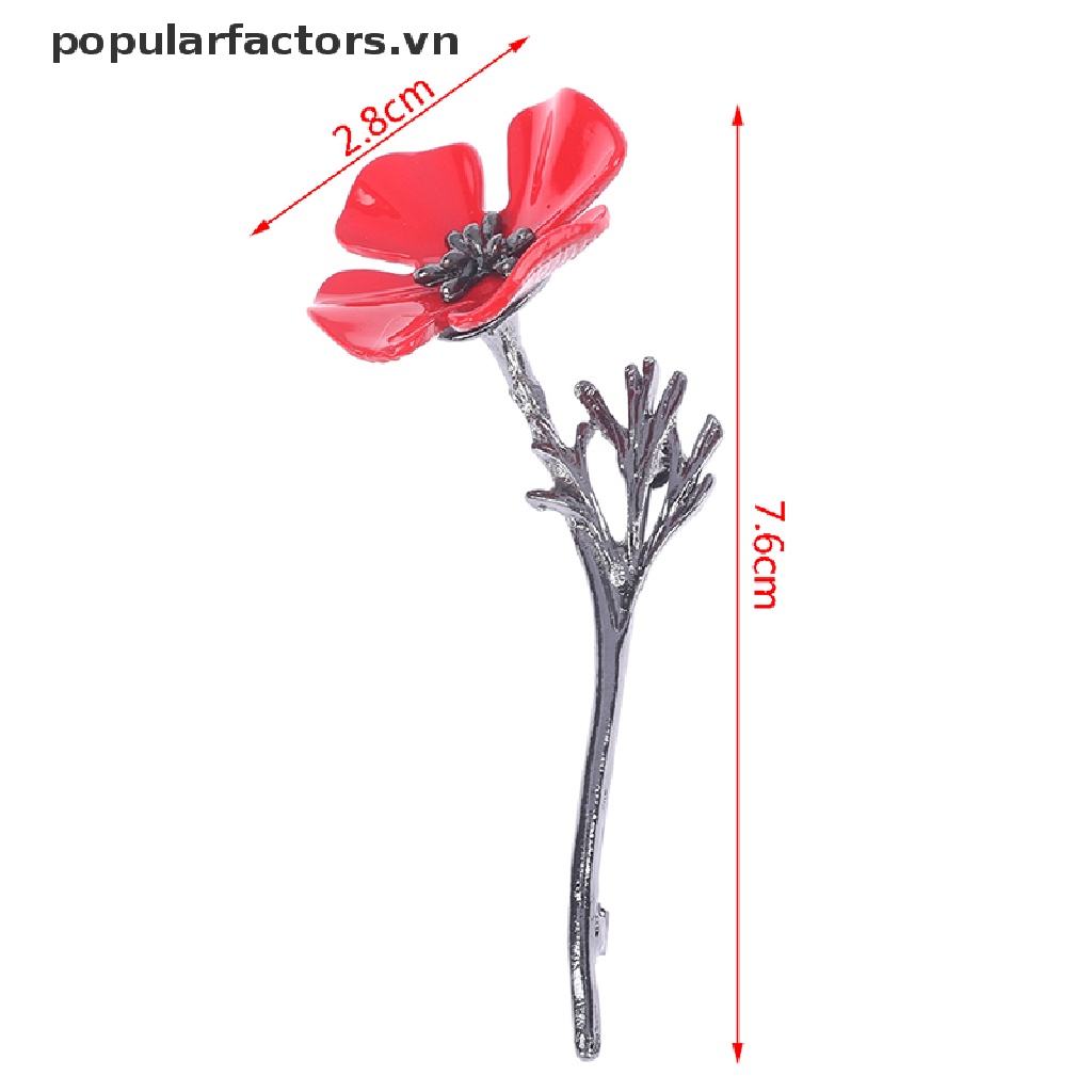 1 Huy Hiệu Cài Áo Hình Hoa Anh Túc Phong Cách Retro