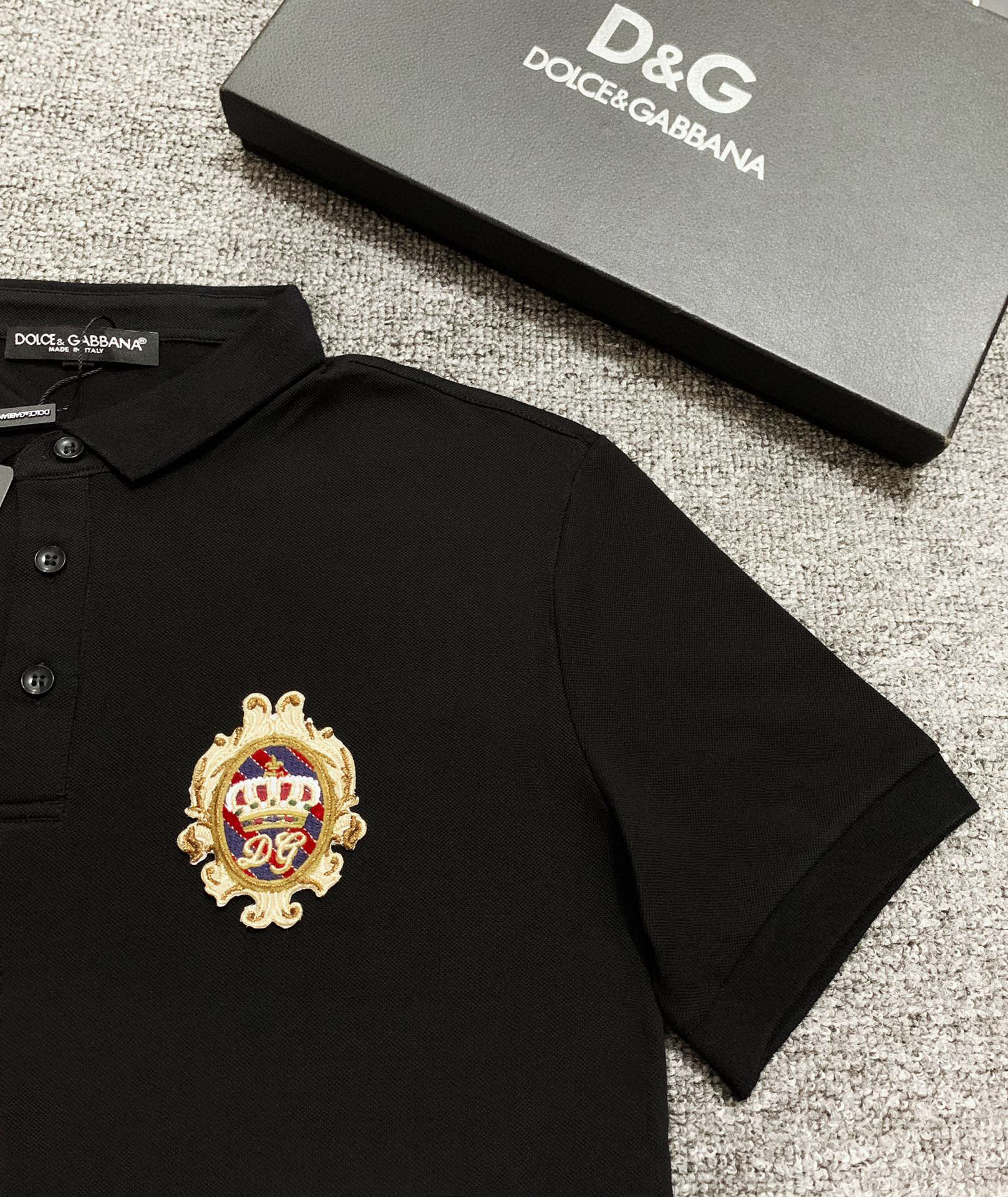 D0LCE & GABBA Summer 2020 badge embroidered short-sleeved men's polo shirt, pure cotton, no ball