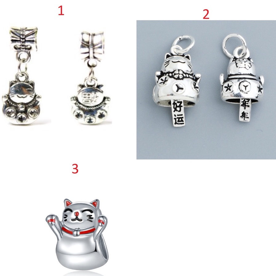 Hạt charm mèo thần tài nhiều mẫu - Linhcharms