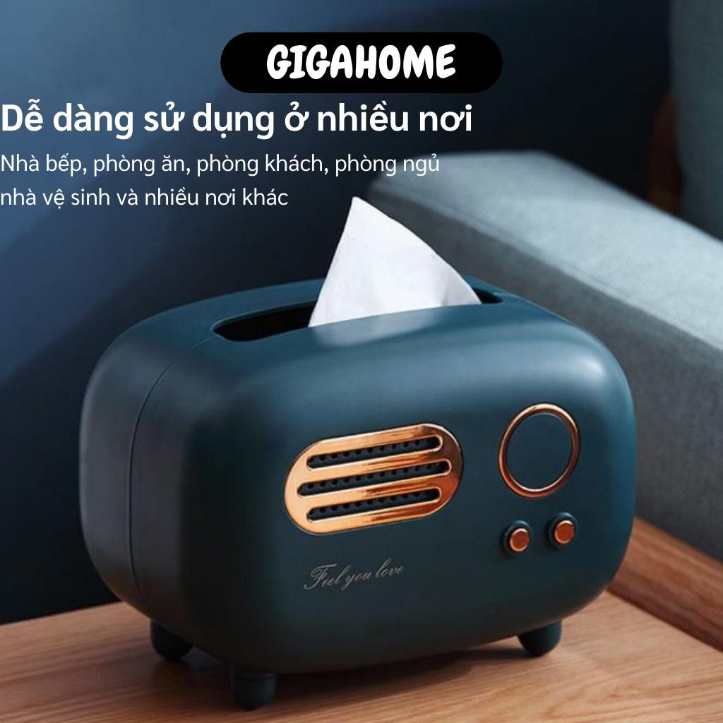 Hộp Đựng Khăn Giấy GIGAHOME Hộp Giấy Để Bàn Retro, Kiểu Radio Cổ Điển Trang Trí 1040