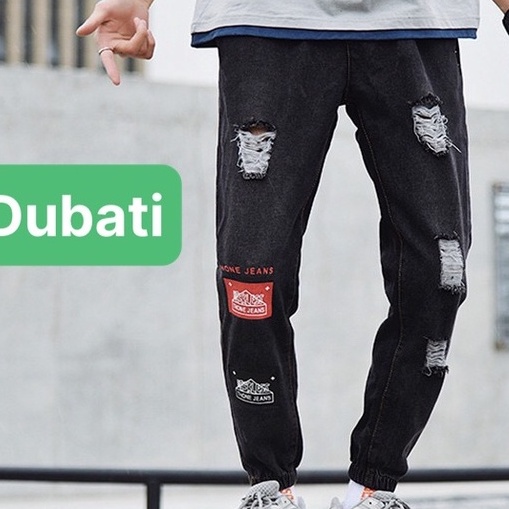 QUẦN JOGGER JEAN NAM CHẤT BÒ ĐEN ỐNG TÚM RỘNG DÀI PHONG CÁCH HÀN QUỐC- DB 1019- DUBATI FASHION