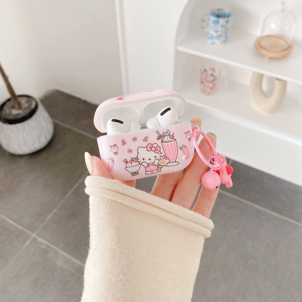 Vỏ Bảo Vệ Hộp Sạc Tai Nghe compatible AirPods3 / 3 Pro / 2Gen Hình Hello Kitty Xinh Xắn