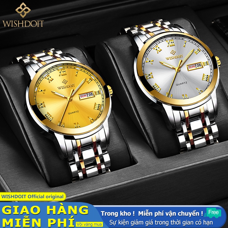 Đồng hồ cặp đôi WISHDOIT dạ quang có dây bằng thép không gỉ chống thấm nước phong cách doanh nhân cho cặp đôi 100% chính hãng | BigBuy360 - bigbuy360.vn
