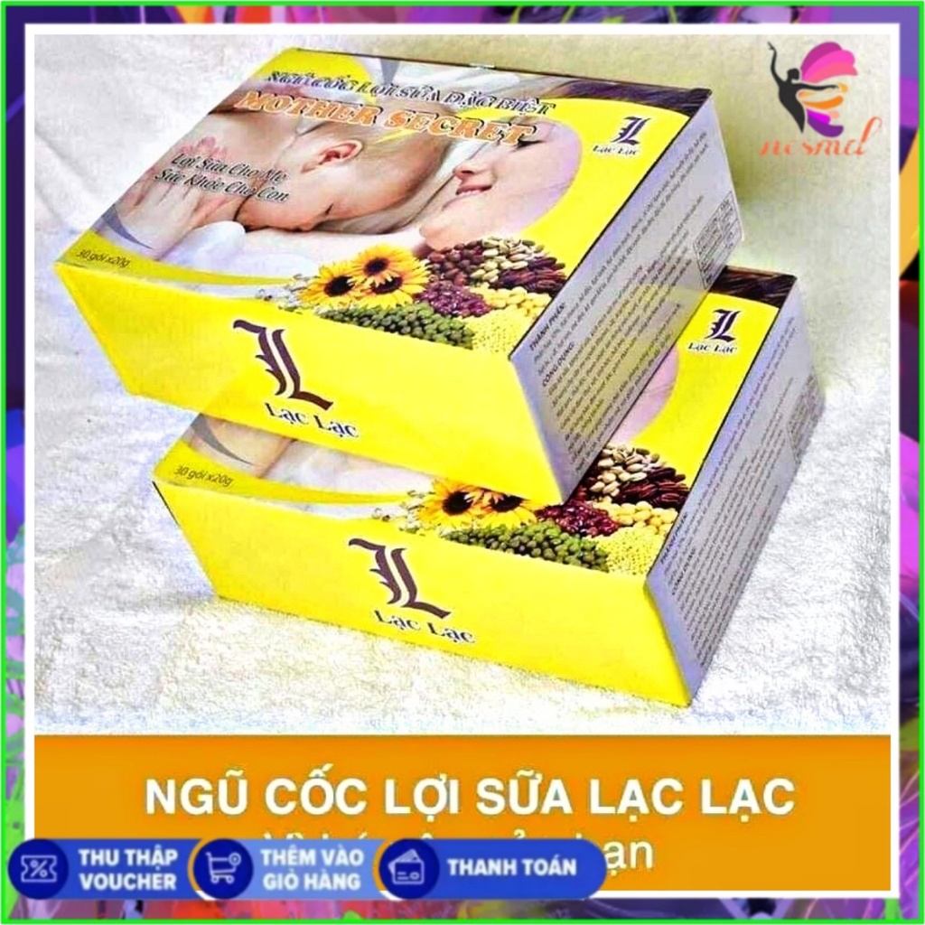 (2 HỘP ) Ngũ cốc lợi sữa Lạc lạc (hộp 30 gói)-Ngũ cốc tăng cân lợi sữa lạc lạc