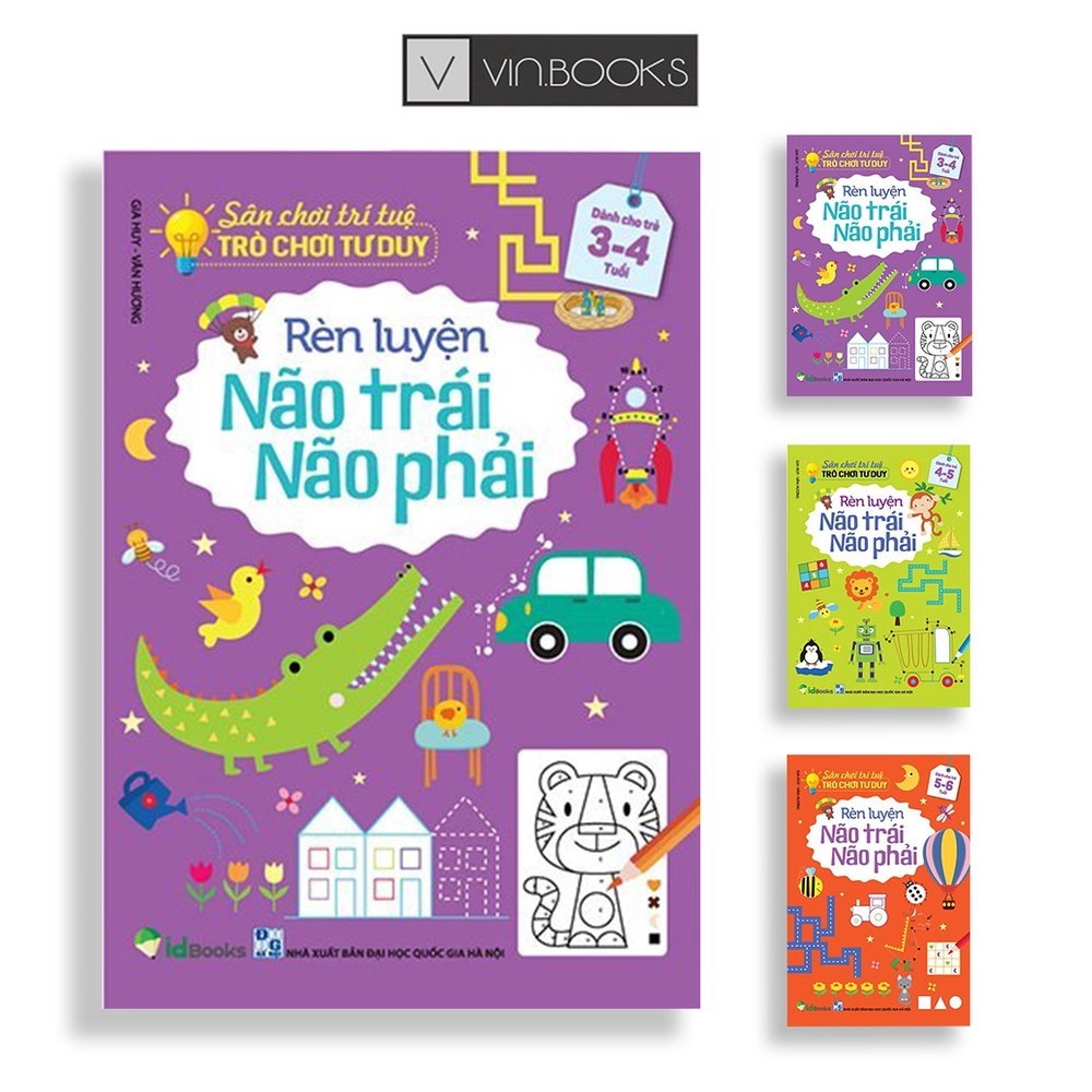Sách - Combo 3 Cuốn - Sân Chơi Trí Tuệ Rèn Luyện Não Trái - Não Phải Cho Bé Từ 3-6 Tuổi
