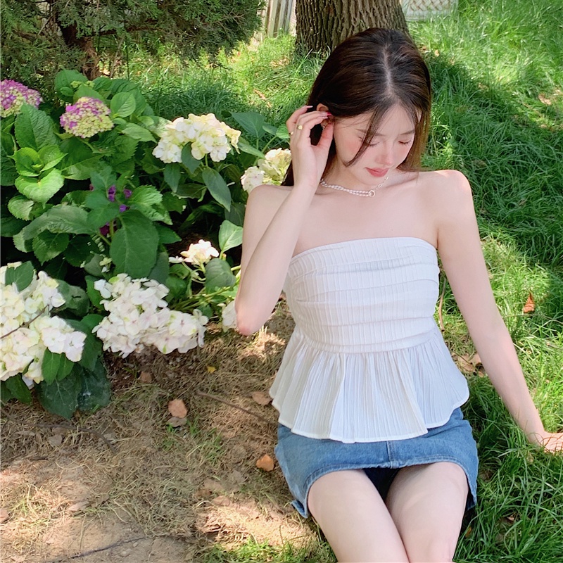 Áo Ống Màu Trơn Không Tay Thời Trang Mùa Hè Cho Nữ