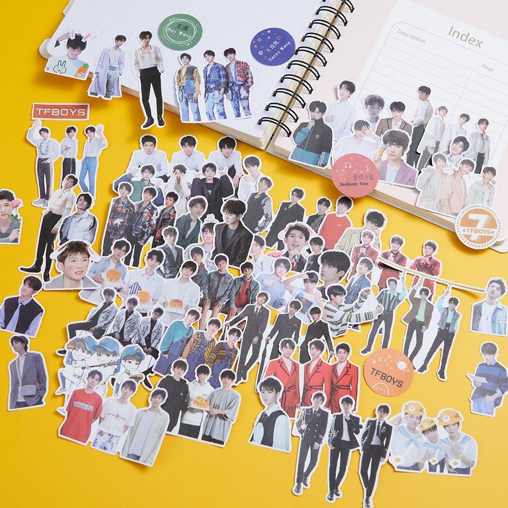 Miếng Dán Trang Trí Sổ Tay / Điện Thoại Di Động Hình Nhóm Nhạc TFBOYS Yi Yang Qianxi Wang Junkai Wang Yuan Merchandise 9.30 zpt