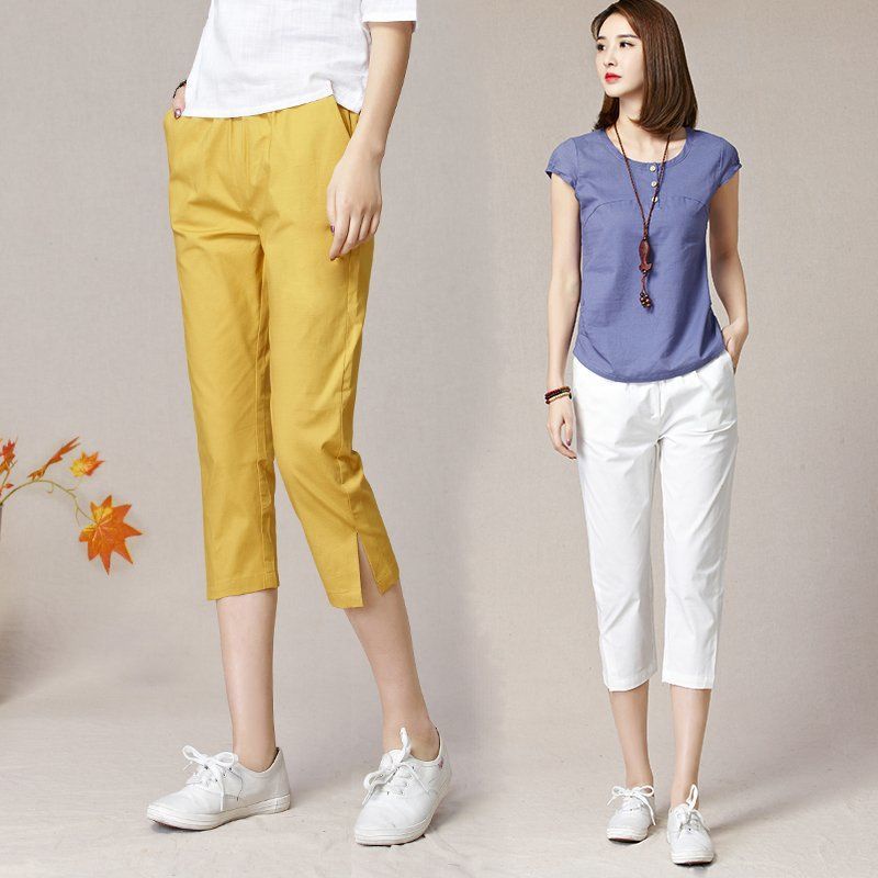 Quần Lửng Nữ Ống Rộng Lưng Cao Thời Trang