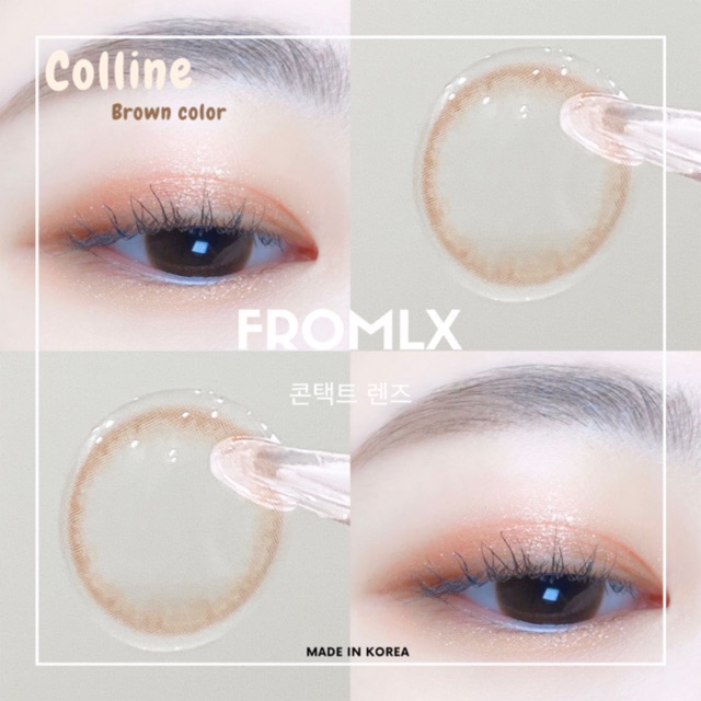 Kính áp tròng màu nâu FROMLX Contact Lens phong cách trong veo Hàn Quốc <FULL ĐỘ> (Colline Brown - 6 tháng)