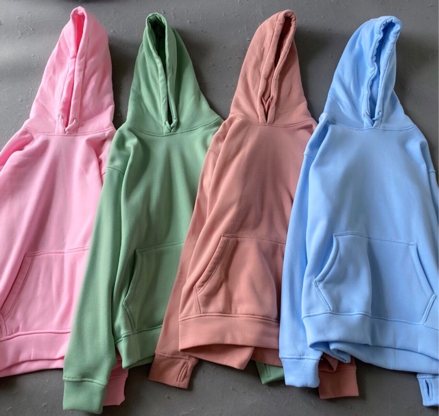 Áo Hoodie Basic Tay Dài Túi Bụng Kèm Video