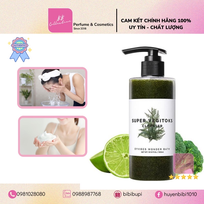 Sữa rửa mặt thải độc rau củ Super Vegitoks Cleanser 300ml