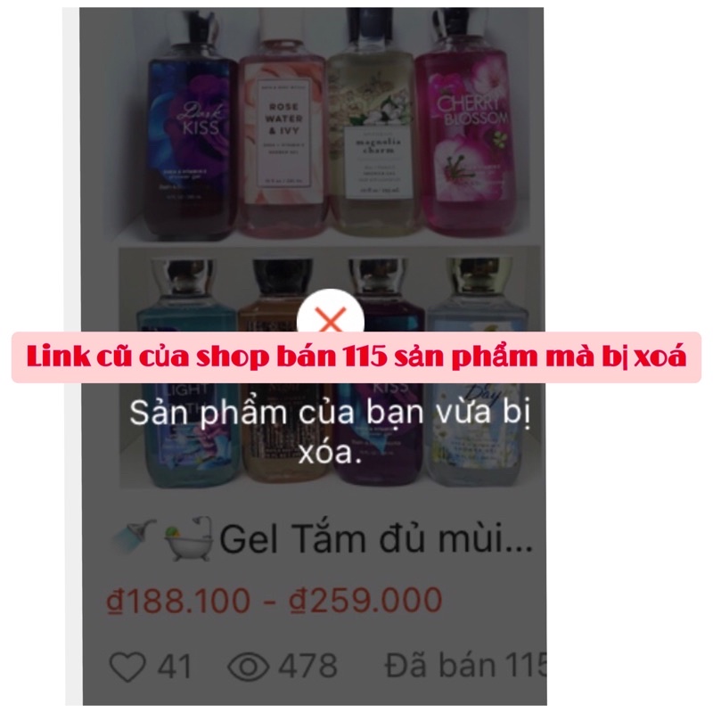 🧴 Link 2- Sữa tắm Bath &amp; Body Works 295ml Đủ mùi hương