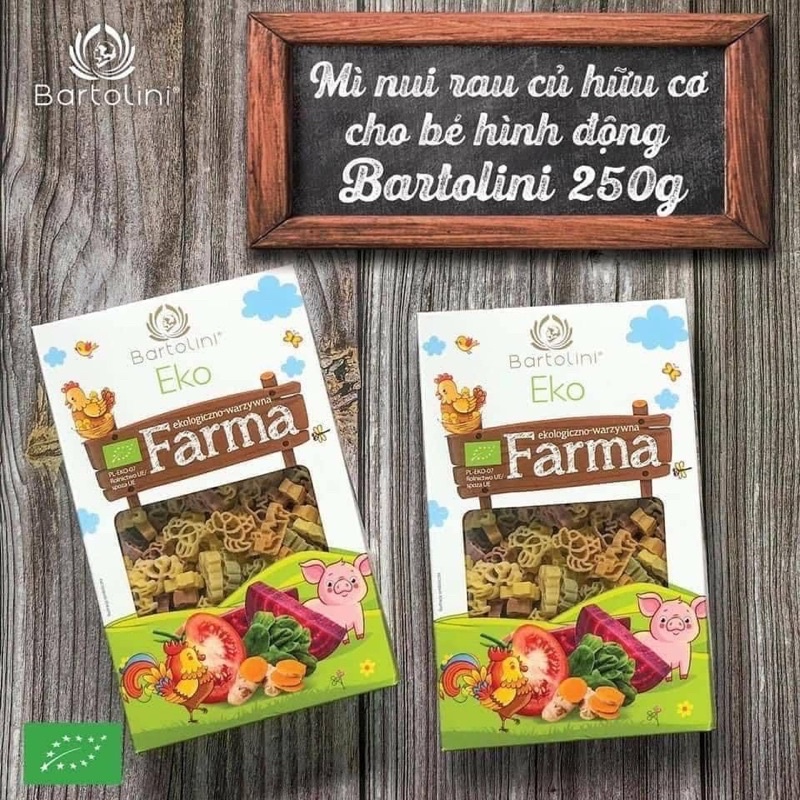 nui hữu cơ cho bé ăn dặm tách muối, nui rau củ và nui trứng Bartolini Ba Lan cho bé ăn dặm 100g, 250g - SHOP MẸ MIN