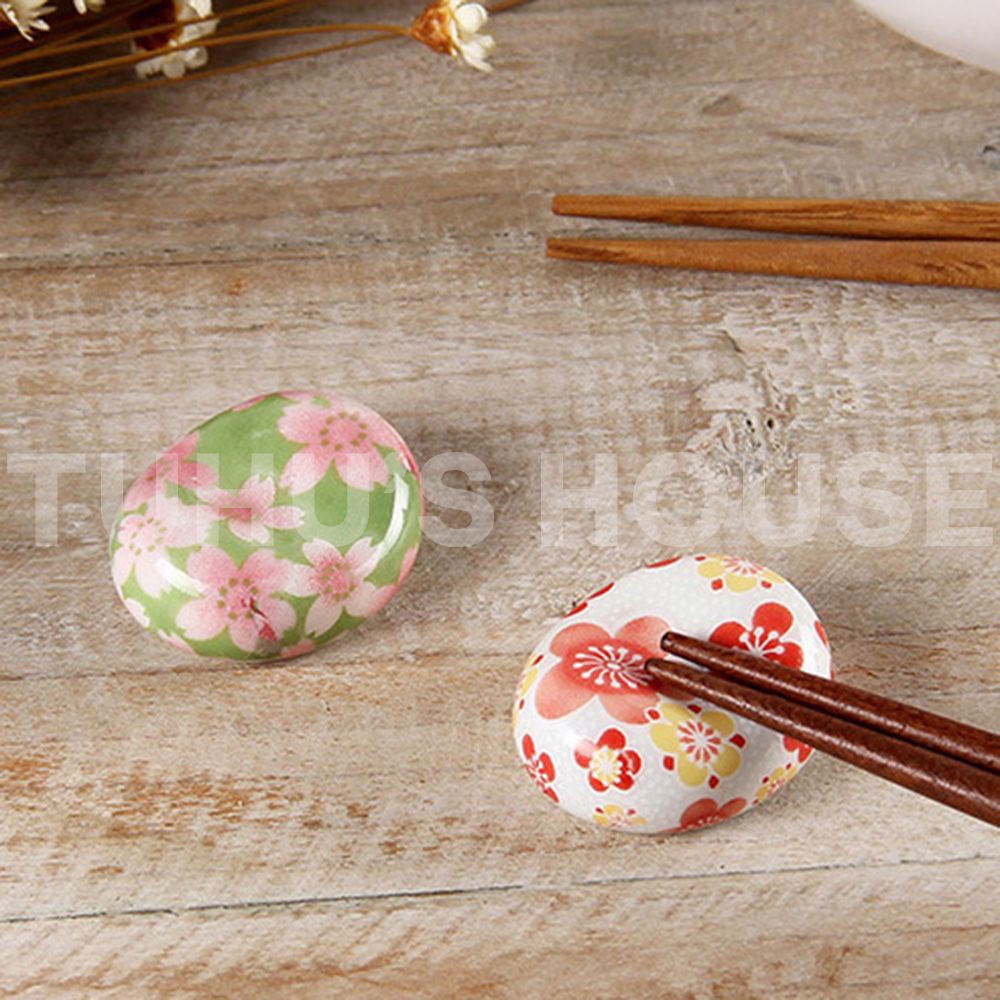 Gác đũa phong cách Nhật Bản bằng gốm sứ, phụ kiện họa tiết Nhật Bản trang trí bàn ăn - TUHUHOUSE