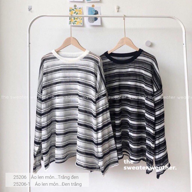 Áo Len Kẻ Dáng Rộng Siêu Hot (#495)_Xưởng May Quang Anh