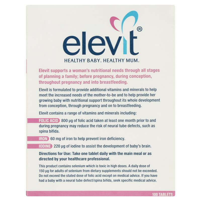 Elevit Úc - Vitamin tổng hợp dành cho bà bầu 100 viên
