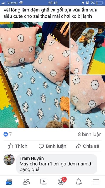 Vải lông thú 2 mặt êm mịn ấm Ling Chi