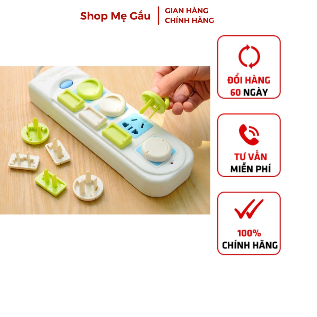 Nút bịt ổ điện chống giật an toàn cho bé có quai cầm - Miếng bịt ổ điện cao cấp bảo vệ bé loại 2 chân , 3 chân