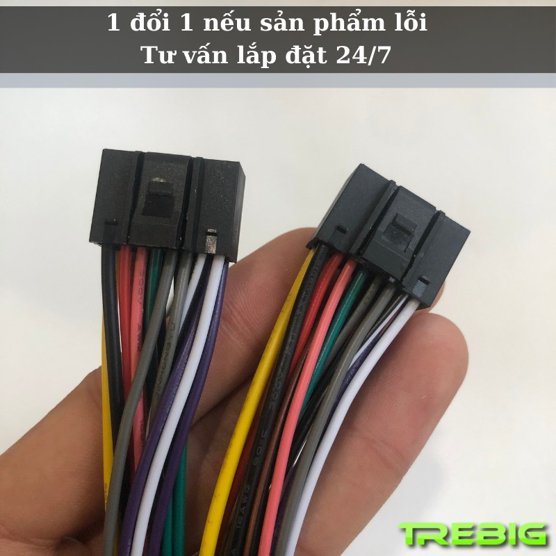 Dây nguồn 16 pin, dùng kết nối màn hình Android ô tô, loa. Độ dài 1m , có ký hiệu trên từng dây. Đồ chơi ô tô Trebig.