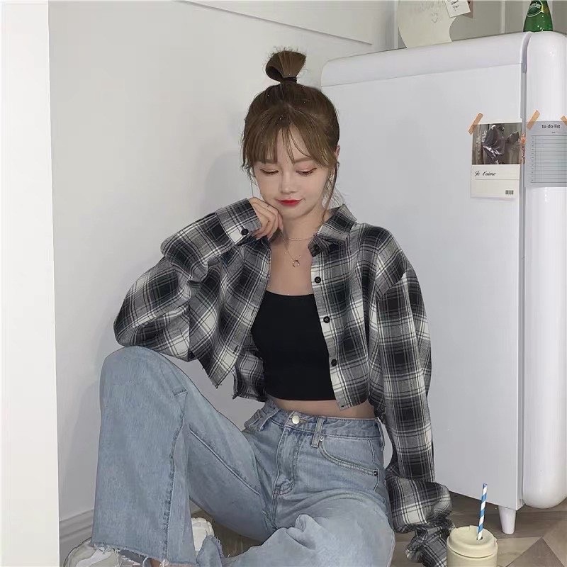 [ SẴN ] Áo khoác caro croptop | BigBuy360 - bigbuy360.vn