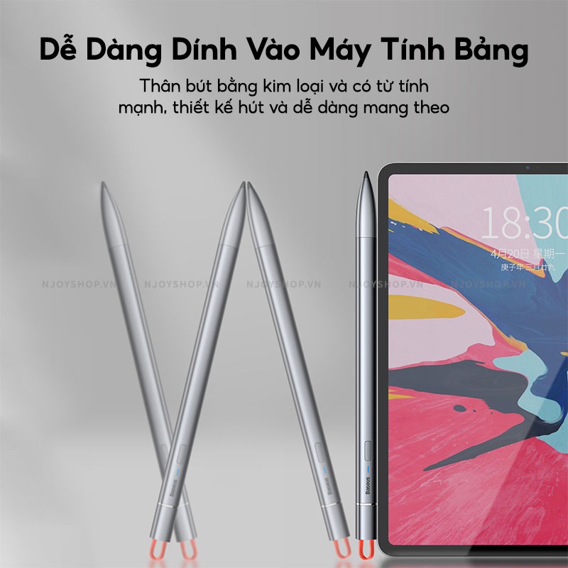 Bút Cảm Ứng Stylus Baseus Square Line Capacitive Chuyên Dụng Dành Cho Máy Tính Bảng Tablet Njoyshop