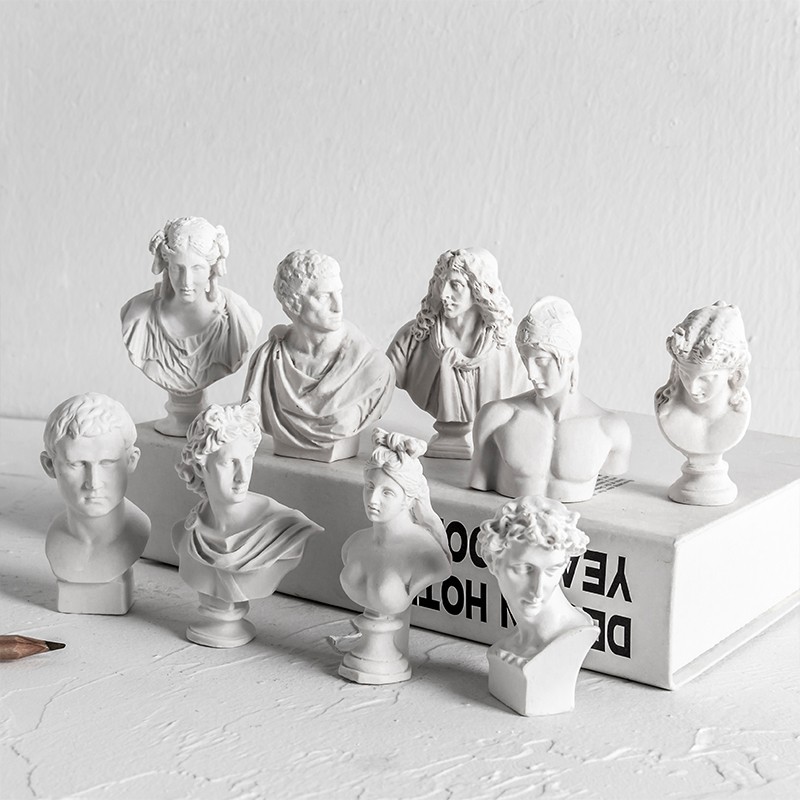 Set 20 đầu tượng Hy Lạp mini trang trí