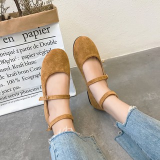 (Order) Giày bệt nữ da lộn quai ngang