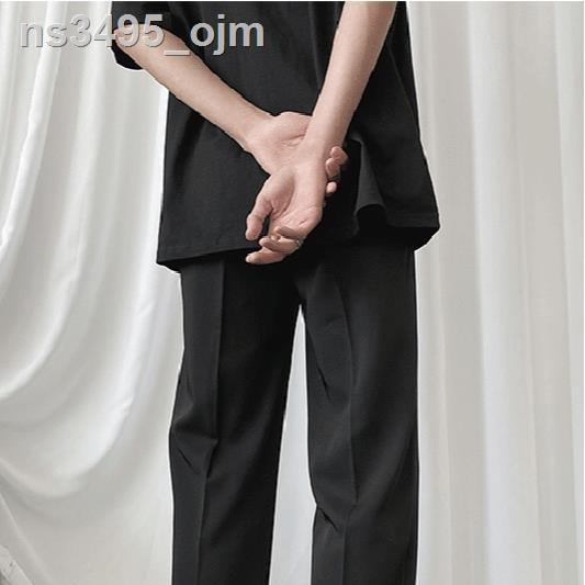 Mùa xuân và hè quần tây nam mỏng xếp nếp âu chín điểm Hàn Quốc ống rộng thẳng học sinh