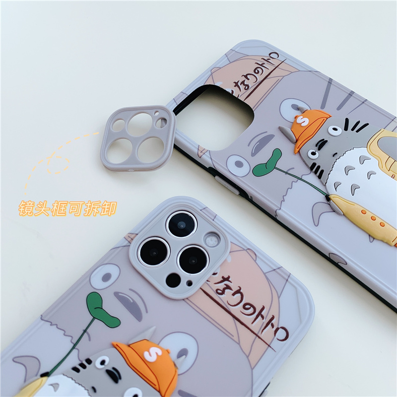 Ốp Lưng Họa Tiết Hình Totoro 3d Dễ Thương Cho Iphone 7plus / 8plus / X / Xr / Xs / 11 / 12 / Pro / Max / Plus / Pro