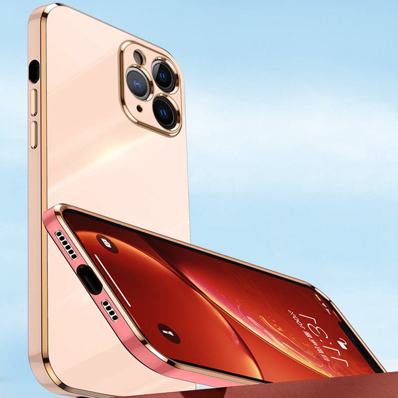Ốp Điện Thoại Silicon TPU Mềm Mạ Điện Bảo Vệ Camera Cho iPhone 6S 7 8 Plus X XR XS 11 Pro MAX SE2
