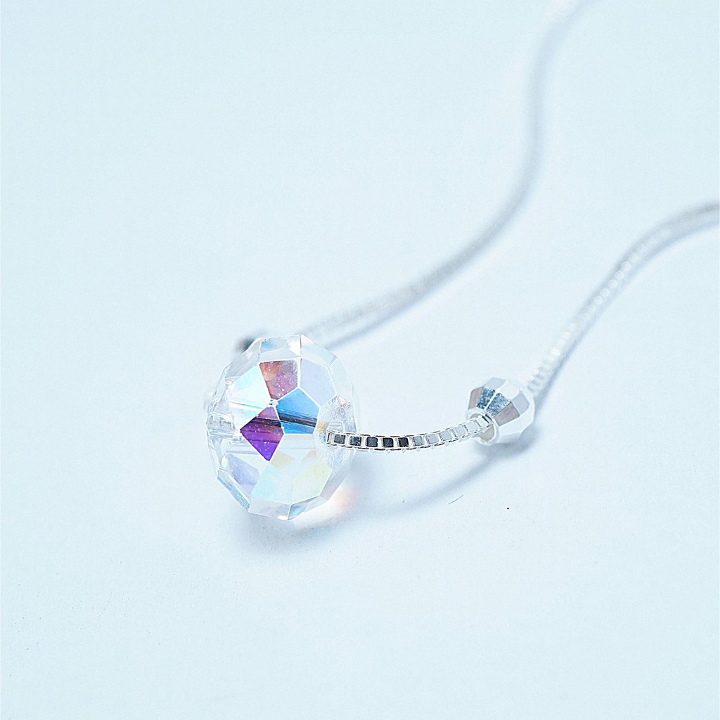 Dây chuyền nữ bạc đơn giản đẹp QMJ Phale lấp lánh 7 màu bạc 925 cao cấp - Q086