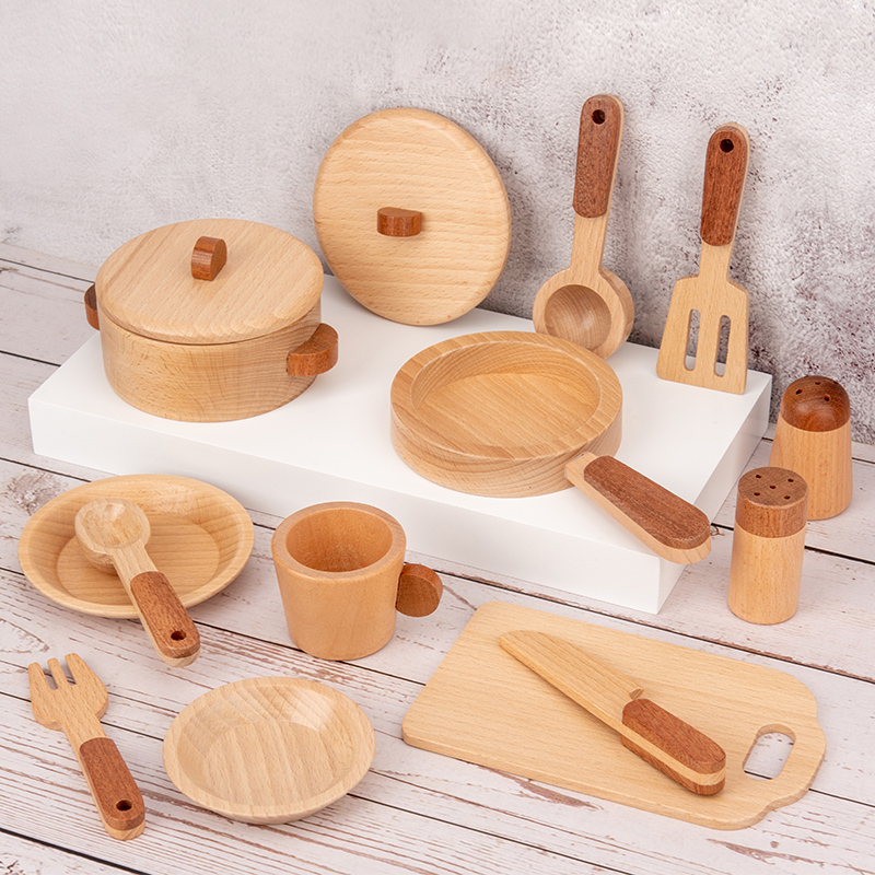 Bộ đồ chơi nấu ăn bằng gỗ mini xinh xắn dành cho bé