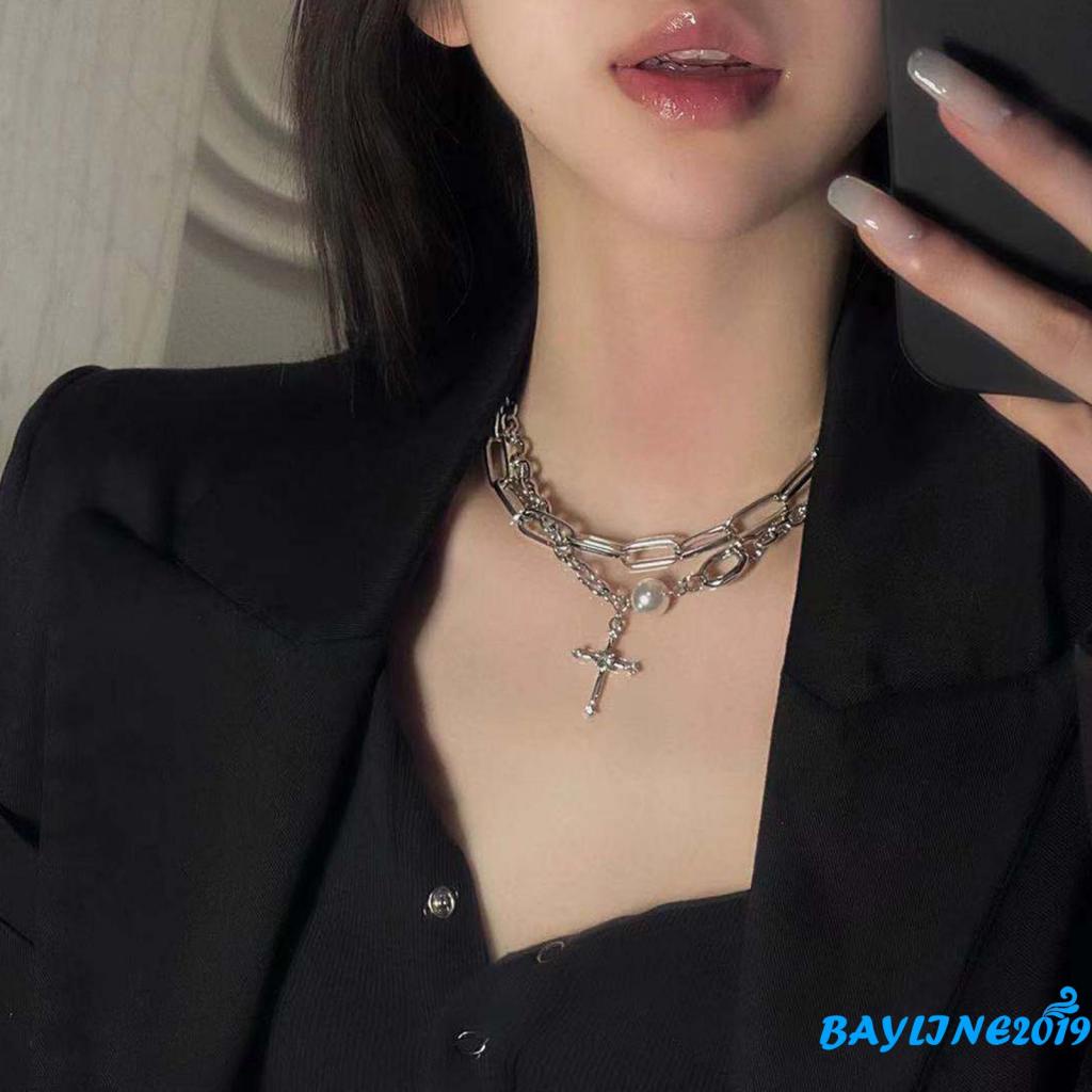 Dây chuyền hợp kim mặt hình thánh giá đính đá sành điệu cho nữ