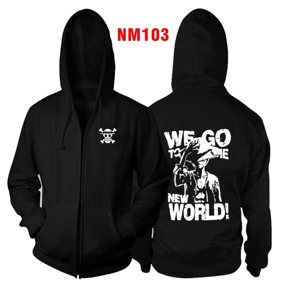 Áo Khoác Hoodie đen Luffy chibi One Piece