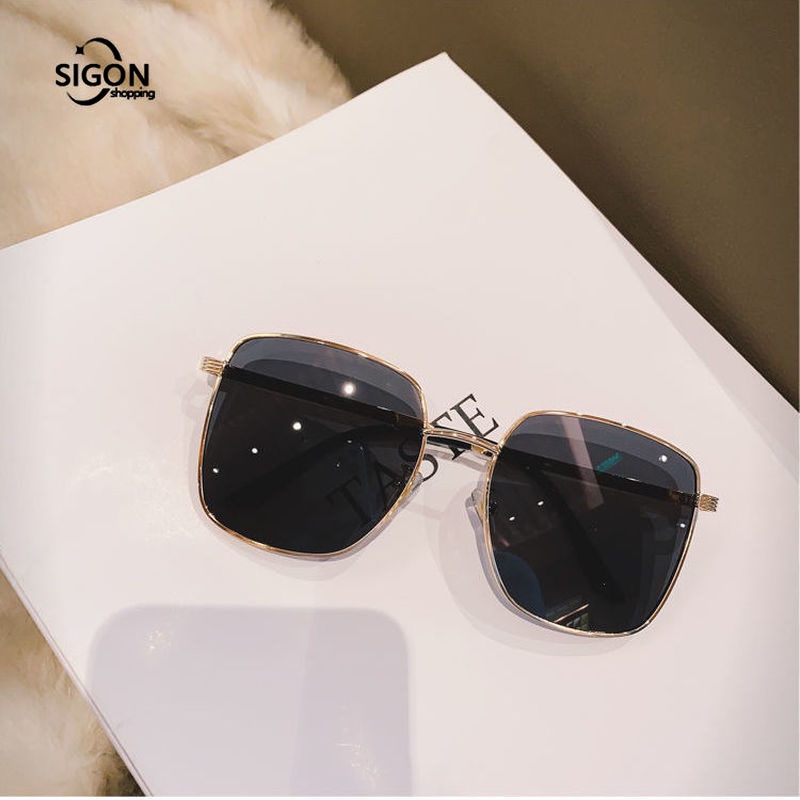 Kính Mát Gọng Vuông Lớn Bằng Kim Loại Thời Trang Cho Nam Và Nữ