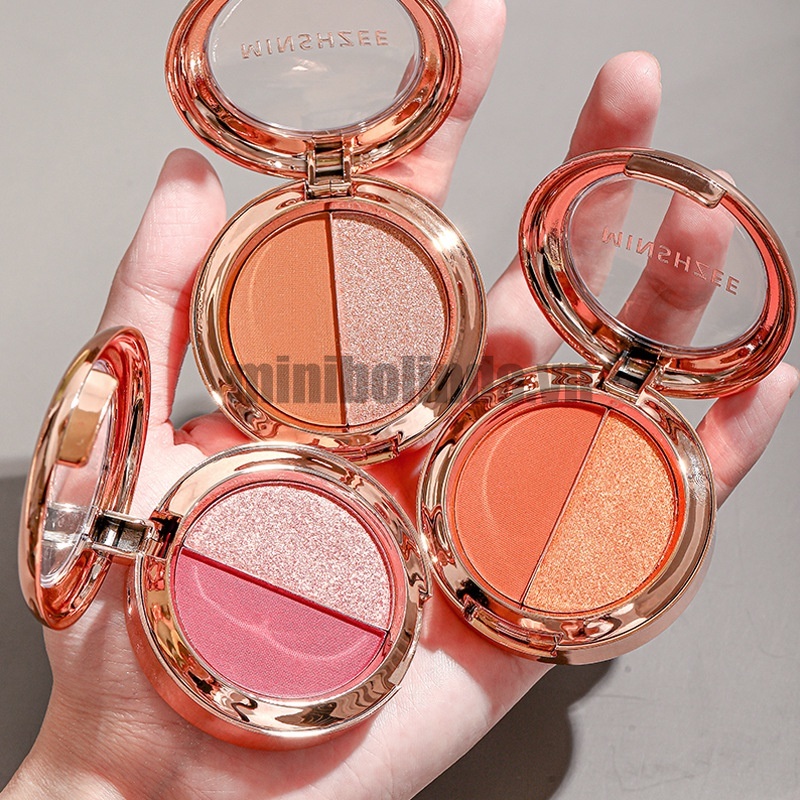Bảng Phấn Mắt Minshzee 2 Màu Sắc Lâu Trôi Chống Mồ Hôi Tiện Dụng