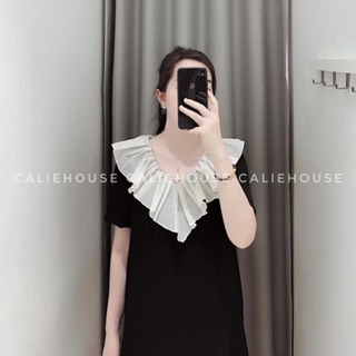 VÁY SUÔNG PHỐI CỔ BÈO TƠ