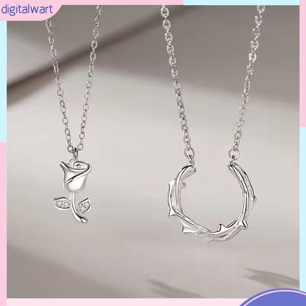 Vòng cổ Đồng Mặt Hình Hoa Hồng Chống Rỉ Sét Cho Cặp Đôi